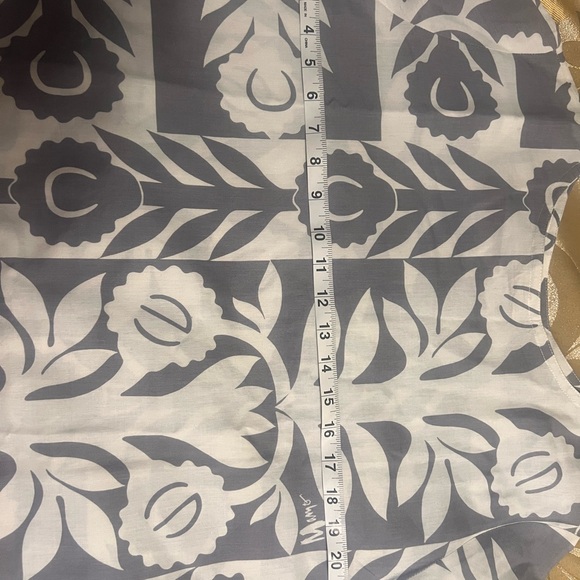 Vintage MAMO HOWELL Hawaiian Quilt Print Blouse-Gray/White XL Exc. Condition - Picture 5 of 13